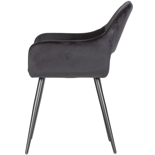 WOOOD eetkamerstoelen Jelle - Velvet - Zwart - Set van 6 - vtwonen shop