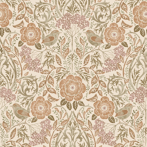 ESTAhome behang bloemen en vogels in art nouveau stijl zandkleurig, beige en oudroze - 0.53 x 10.05 m - 139566 - vtwonen shop