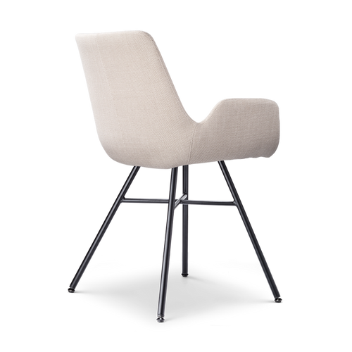 Nolon Noa-Eef Eetkamerstoelen Set van 2 - Beige - Zwarte Poten