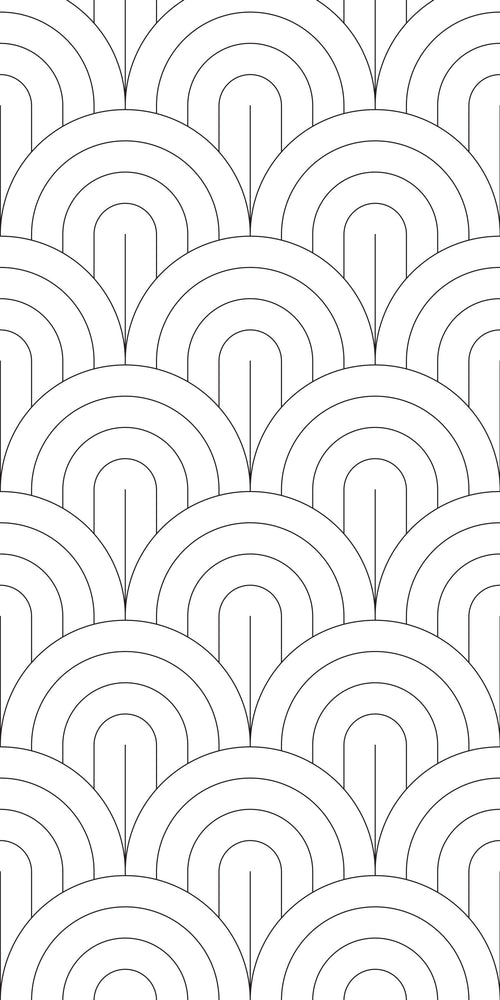 ESTAhome fotobehang art deco motief wit en zwart - 150 x 300 cm - 158935