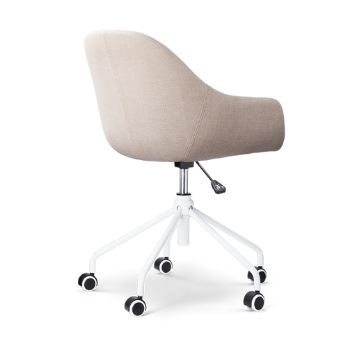 Nolon Nout-Mae Bureaustoel Beige - Armleuning - Wit Onderstel