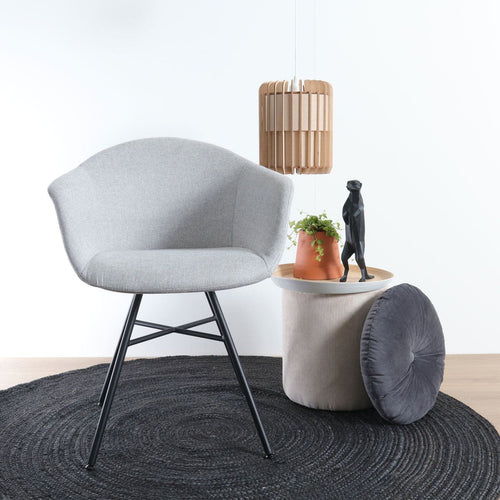 Nolon Noa-Otis Eetkamerstoelen Set van 2 - Lichtgrijs - Zwarte Poten - vtwonen shop