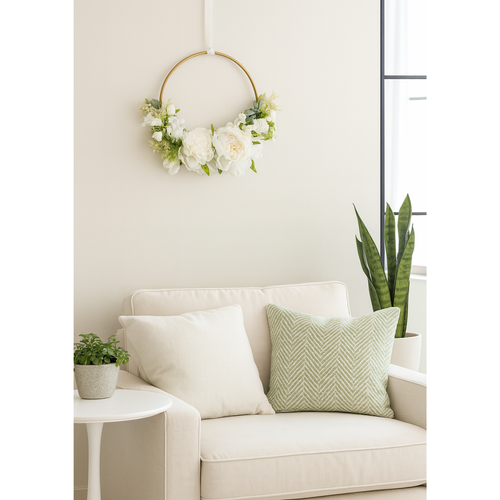 Flourify kunstbloem - Pioenrozen decoratiekrans - 25 cm - vtwonen shop