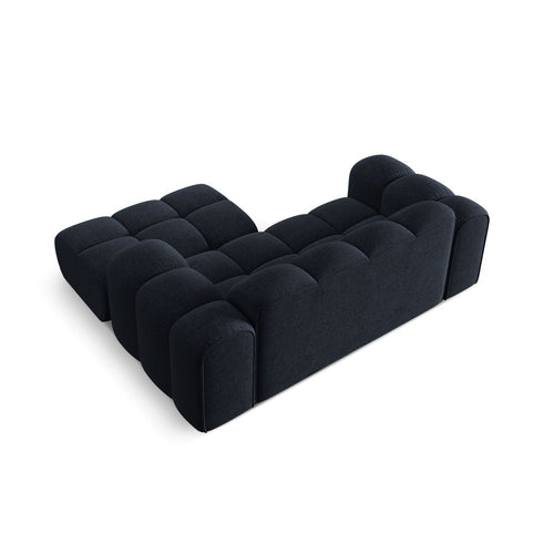 Cosmopolitan Design - Rechter hoekbank Treno 2-zits, chenille marineblauw - 164x180x70cm