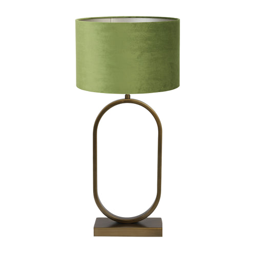 Light & Living tafellamp Jamiri/Velours - ant. brons, donkergroen - 30x30x67cm
