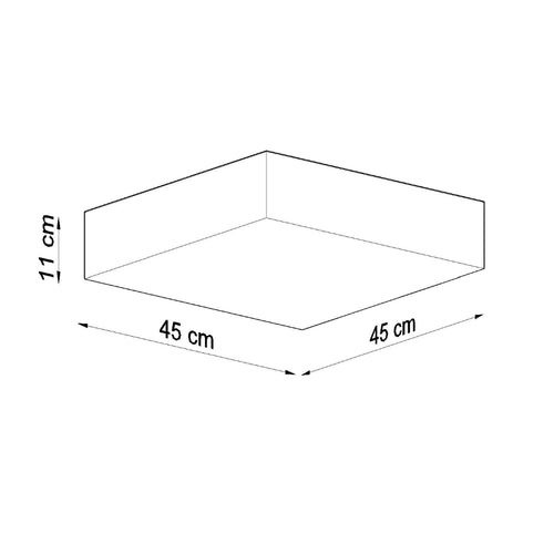 Sollux Lighting Plafondlamp HORUS 45 zwart - 45x45x11cm