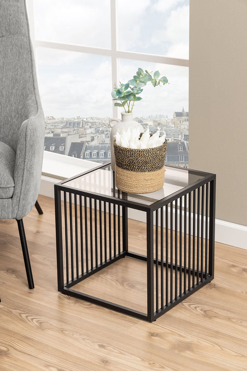 BRAM Bijzettafel Clune - 40 x 40 cm - Smoked Glas - vtwonen shop