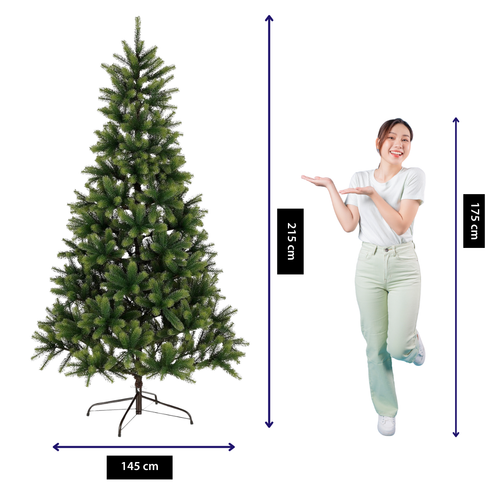 Black Box Trees Toronto Kerstboom Deluxe - Volle Uitstraling met 1282 Takken - Kerstversiering voor Binnen in Huis - Kunstboom van Kunststof - H215 x