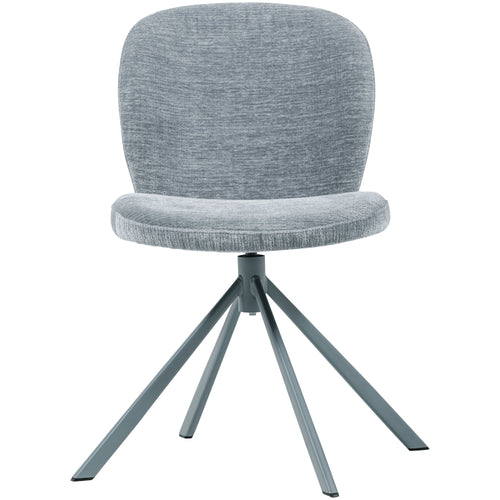 WOOOD eetkamerstoelen Femke - Chenille - Blauw - Set van 2