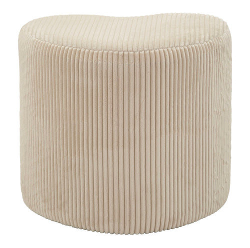 Hartvormige poef in pluche crème 49x45x42 cm