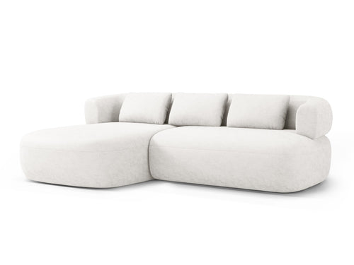 Micadoni linker hoekbank Jenny 5-zits, chenille lichtbeige - 145x225x73cm