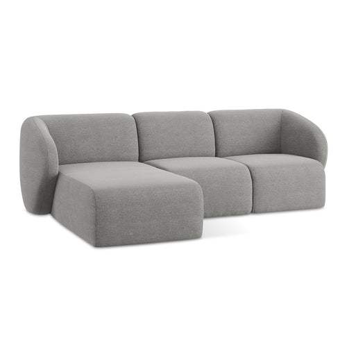 LaMiaSofa hoekbank links Cervo - bouclé - lichtgrijs - 248x166x104
