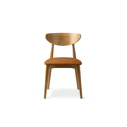 Set van 2 fluwelen stoelen Leon flueel kameel - 48x47.5x79cm