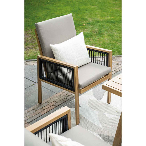 Decala dining fauteuil - aluminium - light teak look - desert sand - vtwonen shop