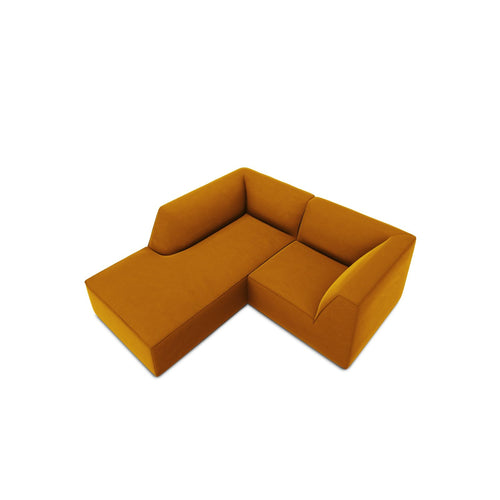 Cosmopolitan Design - Modulaire hoekbank links Siena 3-zits, flueel geel - 180x186x69cm