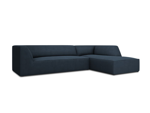 Micadoni rechter hoekbank Ruby 4-zits, structurele stof, marineblauw - 180x273x69cm