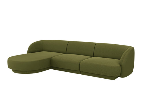 Micadoni Poef Miley 4-zits, boucle donker olijfgroen - 156x255x70cm