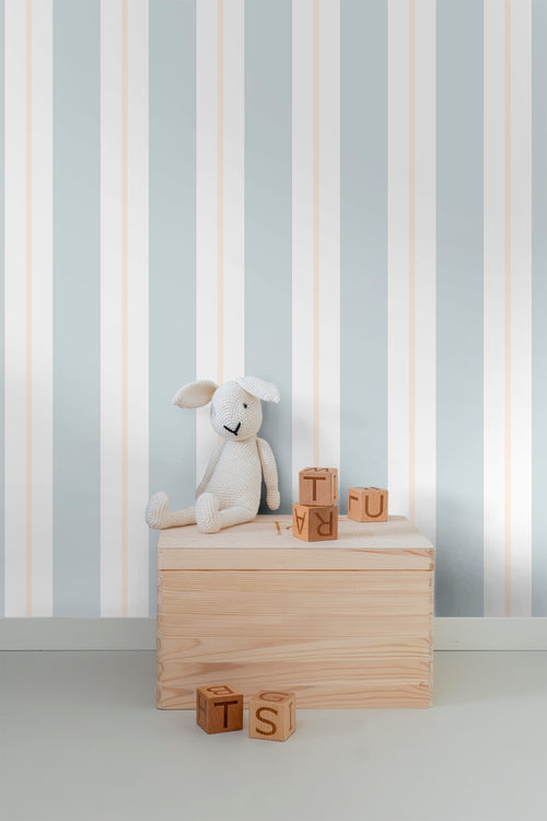 Sanders & Sanders behang strepen vergrijsd blauw - 53 cm x 10 m - 640307