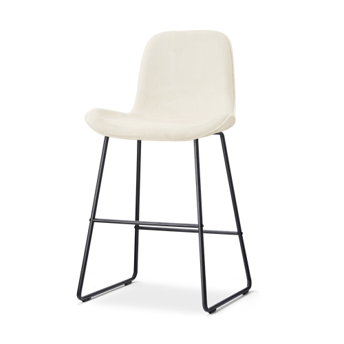 Nolon Nino-Fé barkruk rib beige - zwart onderstel - 65 cm - vtwonen shop