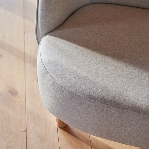 Tikamoon Fauteuil van massief eiken en grijze stof - Grijs - vtwonen shop