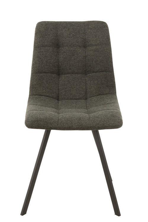 J-Line stoel Babette - textiel/metaal - donkergrijs - 2 stuks