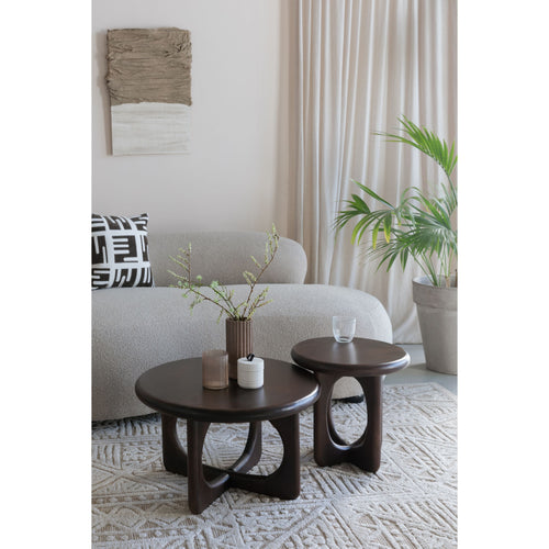 Housecraft Living Jani Bijzettafel Rond 40 cm Mangohout Donkerbruin