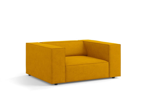 Cosmopolitan Design Fauteuil Arendal chenille met ribbeleffect, mosterd - 102x124x70cm