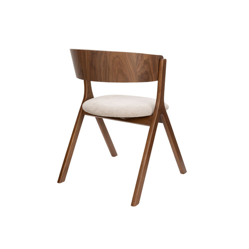 Dutchbone Bresso Eetkamerstoelen Walnoot/ Beige - Set van 2