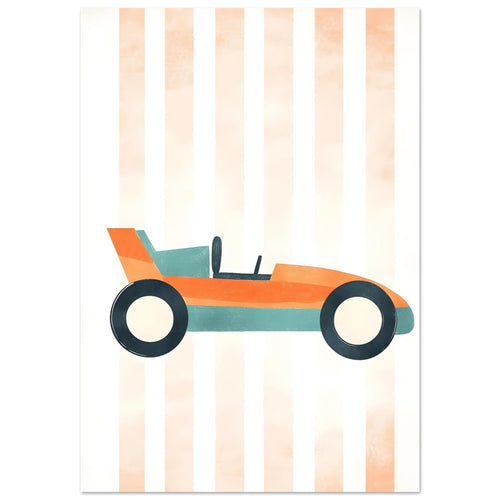 Artfulprints  Retro raceauto   poster A4 21x29.7 cm - vtwonen shop