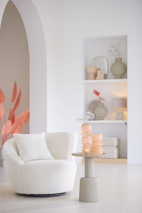 Light & Living bijzettafel MILAKI - Ø39x52cm - grijs