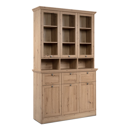 Calicosy - TIMBER Vitrinekast met 6 deuren - Eikenhout - 40x120x200 cm