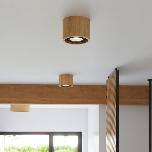 Sollux Lighting Plafondlamp BASIC 2 naturel hout - 27x14x10cm