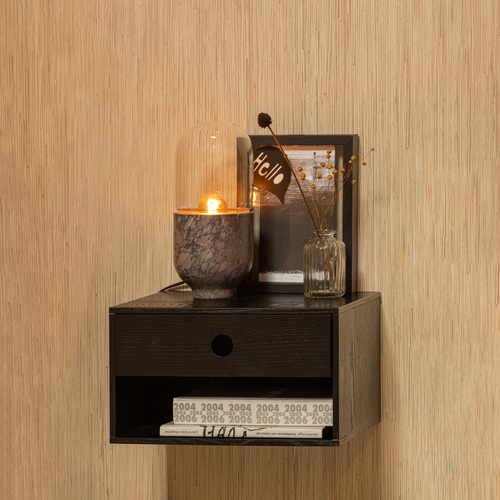 WOOOD hangend nachtkastje Nancy  - MDF - Zwart - 20x34x30