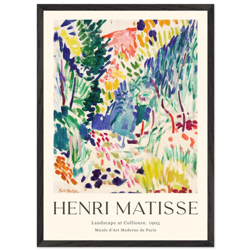Artfulprints Poster met Lijst Matisse - Landscape of Collioure 1905   - 50x70 cm - Meerkleurig
