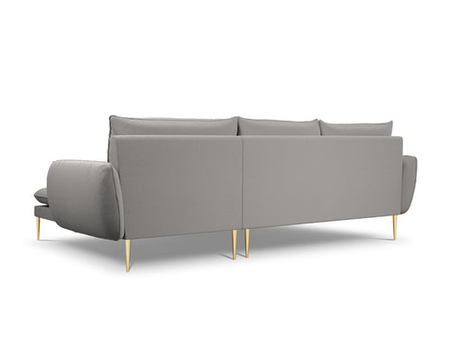 Cosmopolitan Design rechter hoekbank Vienna 5-zits, boucle, grijs - 170x255x95cm