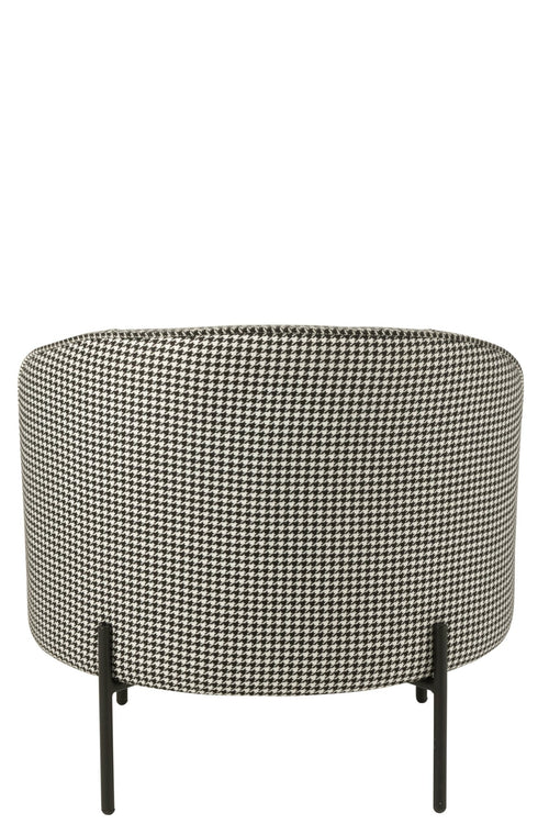 J-Line zetel Pied-De-Poule - ijzer - zwart/wit