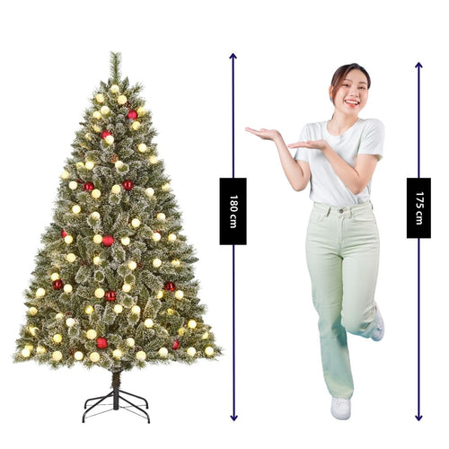 Black Box Trees Kaprun Kunstkerstboom met Verlichting - Kerstboom  H180 x Ø108 cm - Kerstversiering met Kerstornamenten en Timerfunctie -