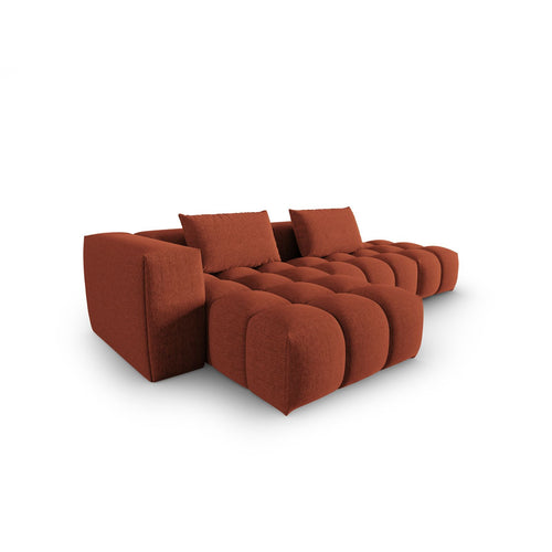 Cosmopolitan Design - Modulaire hoekbank links Verona 4-zits, structurele stof koraal - 145x265x70cm