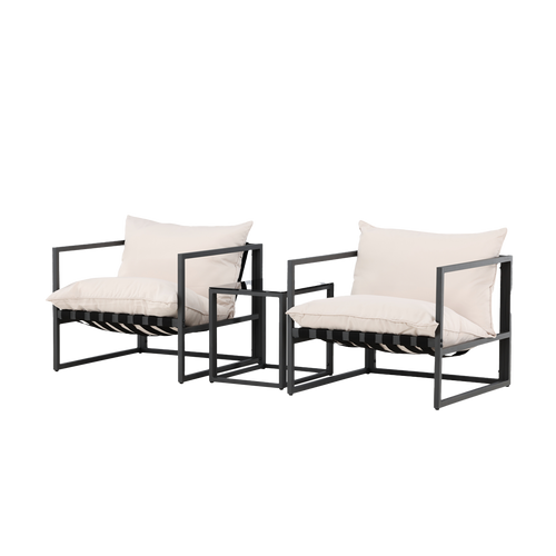 Nest outdoor Ebba Loungeset 3 Delig Met Zitkussens - Zwart - vtwonen shop
