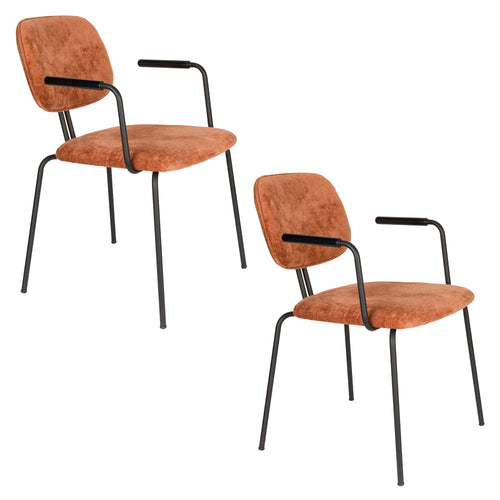 Housecraft Living Bouton Eetkamerstoelen met armleuning Terra - Set van 2 - vtwonen shop