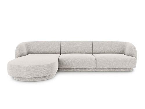 Micadoni linker hoekbank Miley 4-zits, structurele stof geld - 156x255x70cm