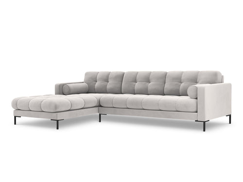 Cosmopolitan Design linker hoekbank Bali 5-zits, flueel, geld - 185x293x75cm
