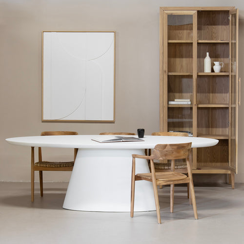 Giga Meubel Eettafel Cleo - Ovaal Wit - Eco Composiet - 240cm - vtwonen shop