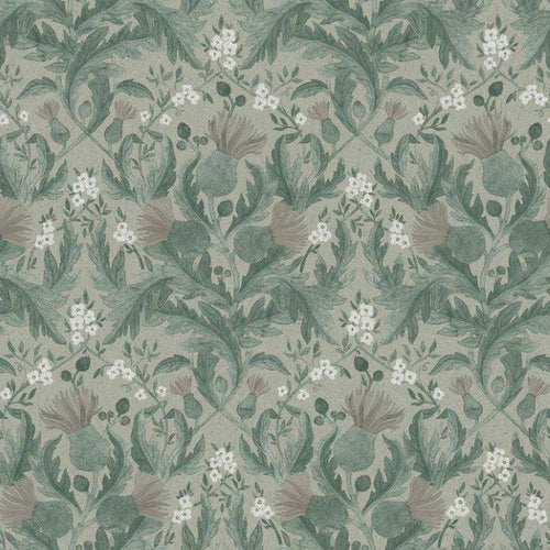 Borastapeter behang vintage bloemen in art nouveau stijl vergrijsd groen - 53 cm x 10.05 m - 660408