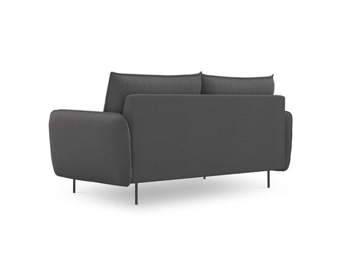 Cosmopolitan Design Bank Vienna 2-zits, structurele stof, donkergrijs - 92x160x95cm