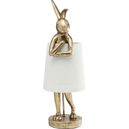 Kare Design tafellamp Animal - konijn - 68cm - goud en beige - vtwonen shop