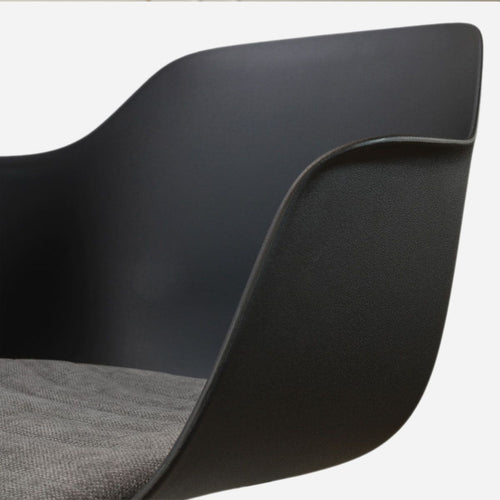 Nolon Nino-Liz barkruk zwart met zeegrijs zitkussen - zwart onderstel - 65 cm