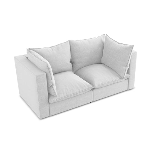 LaMiaSofa Tweezits modulaire bank Ravenna - bouclé - zilver - 180x90x77