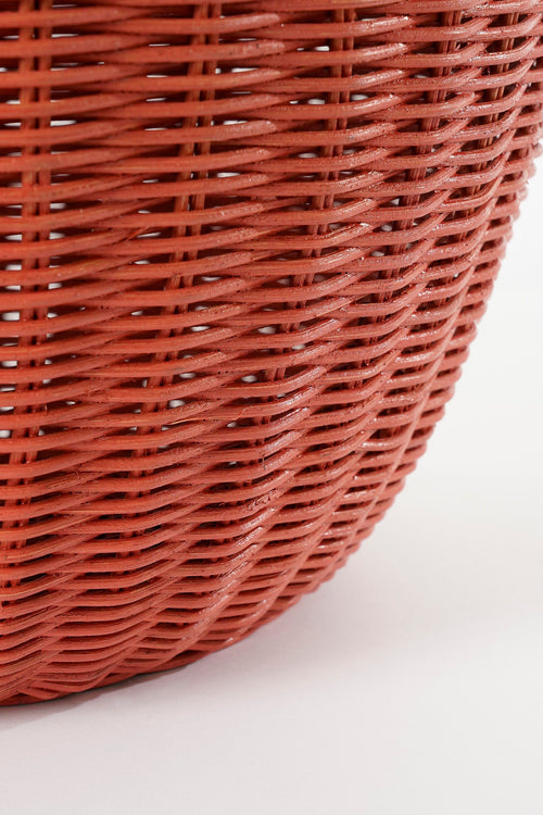 Mica Decorations  Opbergmand met Deksel - Set van 2 - H48 x Ø30 cm - Rotan - Rood - vtwonen shop