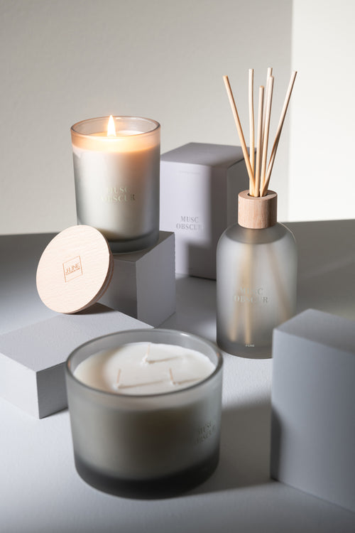 J-Line geurstokjes Accords Essentiels - Musc Obscur - blauw - 250 ml